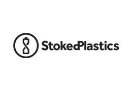 stoked plastics logo with a round icon