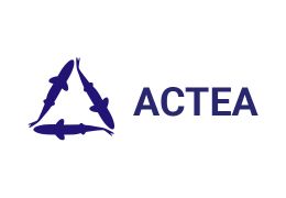 Actea logo, three fish icon