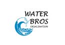 Water Bros Desalination logo with a ocean wave illustration